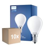 Mehrfachpackung 10x Philips Master Value LED Lustre E14 Kugel Matt 3.4W 470lm - 927 Extra Warmweiß | Höchste Farbwiedergabe - Dimmbar - Ersatz Für 40W