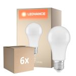 Mehrfachpackung 6x Ledvance Classic LED E27 Birne Matt 14W 1521lm - 827 Extra Warmweiß | Dimmbar - Ersatz Für 100W