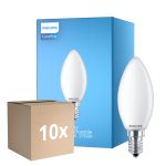 Mehrfachpackung 10x Philips Corepro LED Kerze E14 Matt 6.5W 806lm - 827 Extra Warmweiß | Ersatz Für 60W