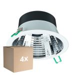 Mehrfachpackung 4x Philips LED Downlight Coreline DN142B Aluminium Weiß 11W 1200lm 60D - 830 Warmweiß | Ausschnitt 155mm - IP20 - UGR<19