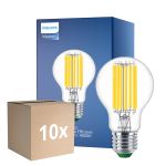 Mehrfachpackung 10x Philips MASTER LED Glühbirne Ultra Efficient E27 Birne Klar 7.3W 1535lm - 840 Kaltweiß | Ersatz Für 100W