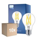 Mehrfachpackung 10x Philips Master LED E27 Birne Fadenlampe Klar 7.2W 1055lm - 922-927 Dim To Warm | Höchste Farbwiedergabe - Dimmbar - Ersatz Für 75W