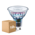 Mehrfachpackung 10x Philips MASTER LED Spot ExpertColor GU10 PAR16 5.5W 375lm 36D - 930 Warmweiß | Höchste Farbwiedergabe - Dimmbar - Ersatz für 50W
