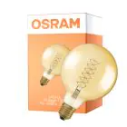 Osram Vintage 1906 LED E27 Globe Filament Gold 125mm 7W 600lm - 822 Extra Warm White | Dimmable