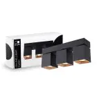 D'Lite Deckenleuchte Kubo Aluminium Schwarz Schwenkbar und Rotierbar | IP20 - Geeignet für 3x GU10