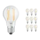 Mehrfachpackung 10x Osram CLASSIC LED E27 Birne Fadenlampe Klar 7.5W 1055lm - 827 Extra Warmweiß | Dimmbar - Ersatz Für 75W