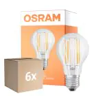Mehrfachpackung 6x Osram LED Superstar E27 Birne Fadenlampe Klar 7.5W 1055lm - 940 Kaltweiß | Höchste Farbwiedergabe - Dimmbar - Ersatz Für 75W