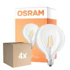 Mehrfachpackung 4x Osram LED Superstar E27 Globe G125 Fadenlampe Klar 11W 1521lm - 927 Extra Warmweiß | Höchste Farbwiedergabe - Ersatz Für 100W