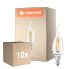 Mehrfachpackung 10x Ledvance Classic LED E14 Kerze Fadenlampe Klar 3.4W 470lm - 827 Extra Warmweiß | Ersatz Für 40W