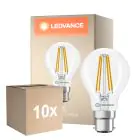 Mehrfachpackung 10x Ledvance Classic LED B22 Birne Fadenlampe Klar 5.9W 806lm - 827 Extra Warmweiß | Dimmbar - Ersatz Für 60W