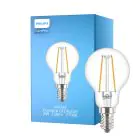 Philips Corepro LED Lustre E14 Kugel Fadenlampe Klar 2W 250lm - 827 Extra Warmweiß | Ersatz für 25W