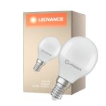 Ledvance Classic LED E14 Boule Dépolie 4.9W 470lm - 827 Blanc Très Chaud | Équivalent 40W