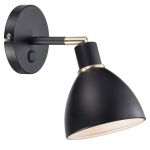Nordlux Ray Applique Murale Métal Noir | Convient pour E14