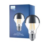 Philips Classic LED Ampoule E27 Poire Miroir 7.2W 650lm 650lm - 827 Blanc Très Chaud | Dimmable - Équivalent 60W