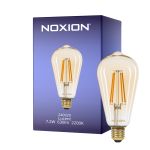 Noxion Lucent LED E27 Edison Filament Ambre 7.2W 630lm -  822 Blanc Très Chaud | Dimmable - Équivalent 50W