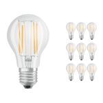 Lot 10x Osram CLASSIC LED E27 Poire Filament Claire 7.5W 1055lm - 827 Blanc Très Chaud | Dimmable - Équivalent 75W