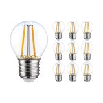 Lot 10x Noxion Lucent LED E27 Boule Filament Claire 2.5W 250lm - 827 Blanc Très Chaud | Équivalent 25W