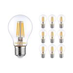 Lot 10x Noxion Lucent LED E27 Poire Filament Claire 4.5W 470lm - 822-827 Dim To Warm | Dimmable - Équivalent 40W