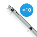 Lot 10x Noxion Réglette LED Étanche Poseidon V3.0 18-30W 2340-4200lm - 830-865 CCT | 120cm - Câblage Traversant (5x2.5mm2)
