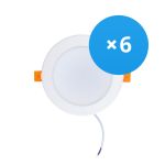 Lot 6x Downlight LED 12W 1080lm 120D - 840 Blanc Froid | Équivalent 1x18W