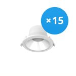 Lot 15x Noxion Downlight LED Apollo 9W 1100lm 60D - 830 Blanc Chaud | 145mm - UGR <19