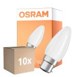 Lot 10x Osram Parathom Classic LED B22d Bougie Filament Dépolie 4.8W 470lm - 827 Blanc Très Chaud | Dimmable - Équivalent 40W