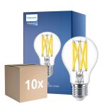 Lot 10x Philips Master LED E27 Poire Filament Claire 10.5W 1521lm - 922-927 Dim To Warm | Meilleur Rendu Des Couleurs - Dimmable - Équivalent 100W