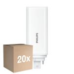 Lot 20x Philips CorePro PL-T LED Ampoule HF 6.5W - 830 Blanc Chaud | 4-Pins - Équivalent 18W