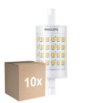 Lot 10x Philips CorePro LED R7S Linéaire 78mm Claire 7W 950lm - 830 Blanc Chaud | Équivalent 60W