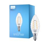 Philips Corepro LED Bougie E14 Torsadée Bougie Filament Claire 2W 250lm - 827 Blanc Très Chaud | Équivalent 25W