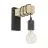 Eglo Applique Murale Townshend Acier Bois Noir Brun | IP20 - Convient pour 1x E27 