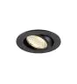 SLV New Tria 68 Spot Aluminium Noir Rond 7.5W 621lm 38D - 930 Blanc Chaud | Diamètre 68mm -  Meilleur Rendu Des Couleurs - Dimmable 
