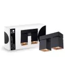 D'Lite Plafonnier Kubo Aluminium Noir Inclinable et Rotatif | IP20 - Convient pour 2x GU10