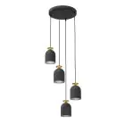 Emibig Suspension Luminaire Target Acier Noir | Convient pour 4x E27 - Max 15W