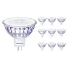Lot 10x Philips Master Value LED Spot GU5.3 MR16 7.5W 621lm 60D - 927 Blanc Très Chaud | Meilleur rendu des couleurs - Dimmable - Équivalent 50W