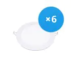 Lot 6x Downlight LED UltraSlim 15W 1200lm 110D - 840 Blanc Froid | 190mm - Diamètre 175mm