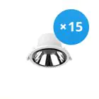 Lot 15x Noxion Downlight LED Apollo 9W 1100lm 60D - 840 Blanc Froid | 145mm - Alu Réflecteur - UGR 
