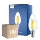 Lot 10x Philips MASTER LED E14 Bougie Filament Claire 5.9W 806lm - 922-927 Dim To Warm | Meilleur Rendu Des Couleurs - Dimmable - Équivalent 60W