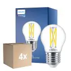 Lot 4x Philips MASTER LED Lustre E27 Boule Filament Claire 2.5W 340lm - 922-927 Dim To Warm | Meilleur Rendu Des Couleurs - Dimmable - Équivalent 25W