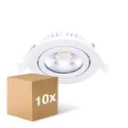 Lot 10x Noxion LED Inclinable Slim Spot Blanc Rond 6W 350lm 60D - 920-930 Dim To Warm | 85mm - IP54 - Dimmable - Meilleur Rendu Des Couleurs