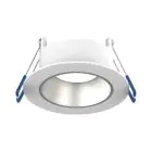 Noxion Spot LED Ares Profond ring Blanc - avec Inner Cercle  Argent | Diamètre 68mm - incl. GU10 Fitting