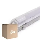 Lot 6x Noxion Réglette LED Étanche Boîtier Vide  Poseidon V2.0 | incl. 1x Noxion Tube LED T8 Standard Output 9W 900lm - 840 Blanc Froid - 60cm