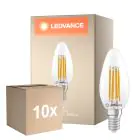 Lot 10x Ledvance Classic LED E14 Bougie Filament Claire 3.4W 470lm - 827 Blanc Très Chaud | Dimmable - Équivalent 40W