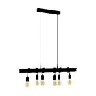 Eglo Suspension Luminaire Townshend 6 Acier Noir | IP20 - Convient pour 6x E27 
