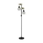 Eglo Lampadaires Salon Townshend 5 Acier Bois Noir | IP20 - Convient pour 2x E27 