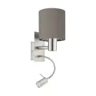 Eglo Applique Murale Pasteri Acier Nickel Satiné 40 | IP20 - Incl. Spot et Excl. 1x E27